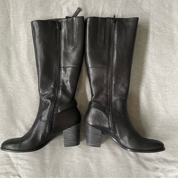 Ecco Black Leather Boots Women Size US 8-8 1/2 (39) - Picture 2 of 16